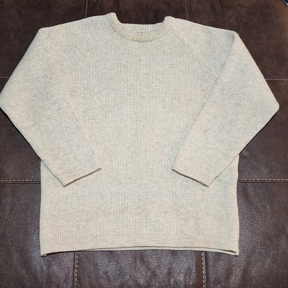 Norsewear Sweater‎ Mens Large Beige Wool Crewneck Raglan Knit Pullover Warm